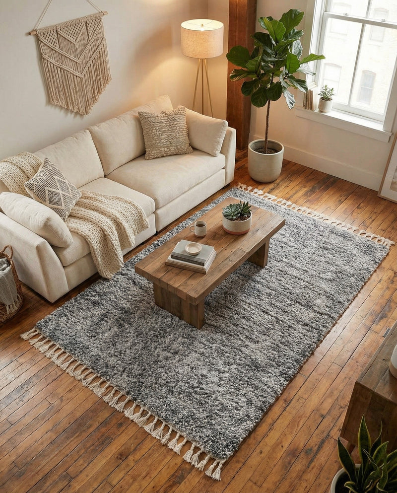 Cozy Cove Shag Collection Area Rug -  Harbor Rectangle Gray  lifestyle 55