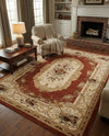 Versailles Elegance Collection Area Rug -  Louveciennes (Brick Red) Rectangle Brick Red  lifestyle 14