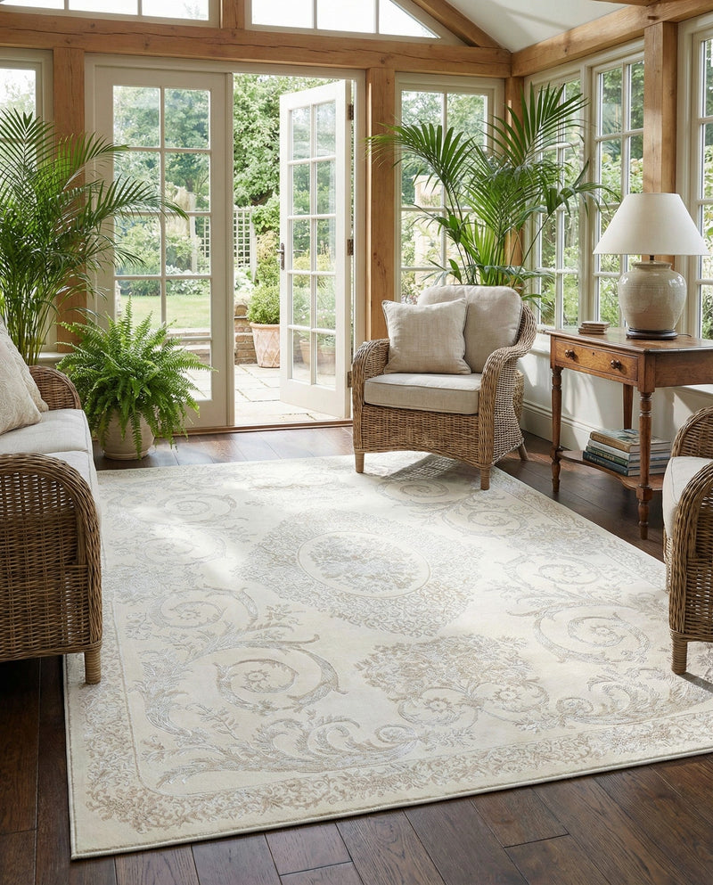 Bloomsbury Elegance Collection Area Rug - Mayfair Rectangle Ivory  lifestyle 21