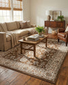 Savannah Elegance Collection Area Rug - Augusta (Brown) Rectangle Brown  lifestyle 13