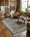Persian Elegance Collection Area Rug -  Kerman (Blue) Rectangle Blue  lifestyle 30