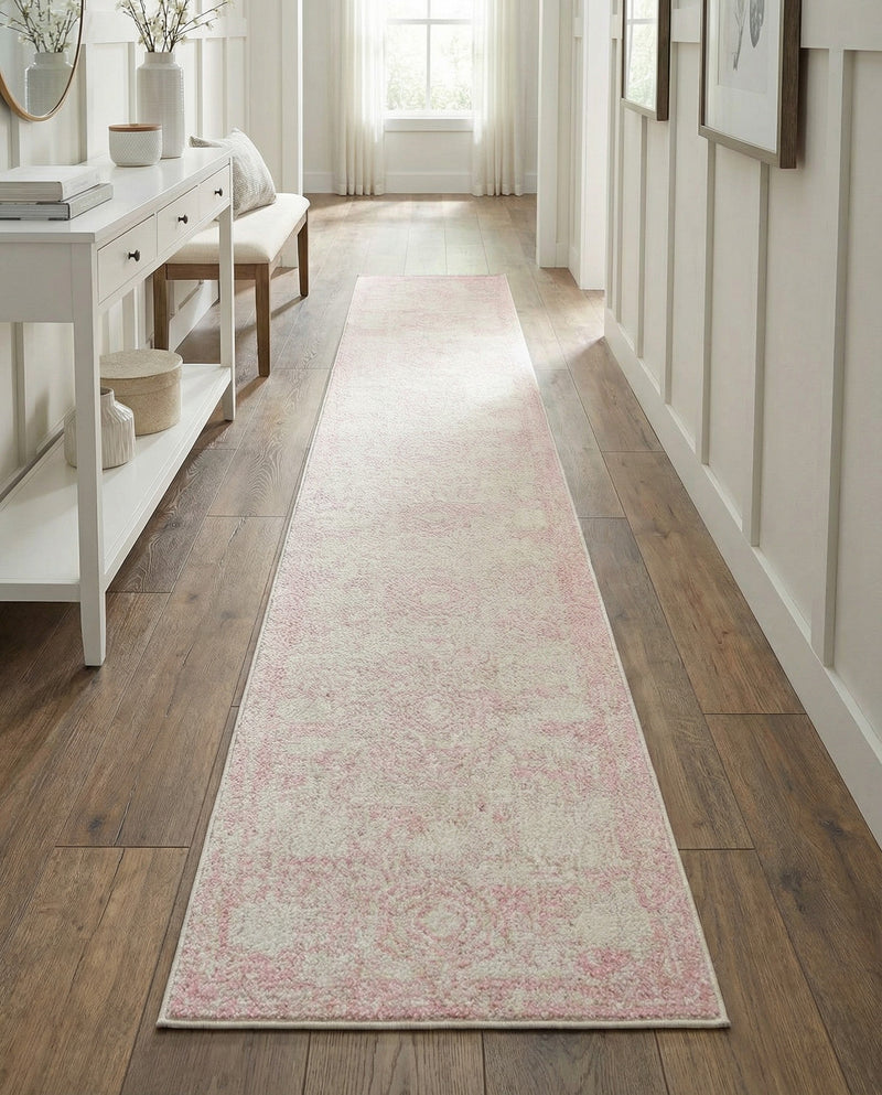 Dover Terrace Collection Area Rug -  Lagoon (Pink) Runner Pink  lifestyle 48