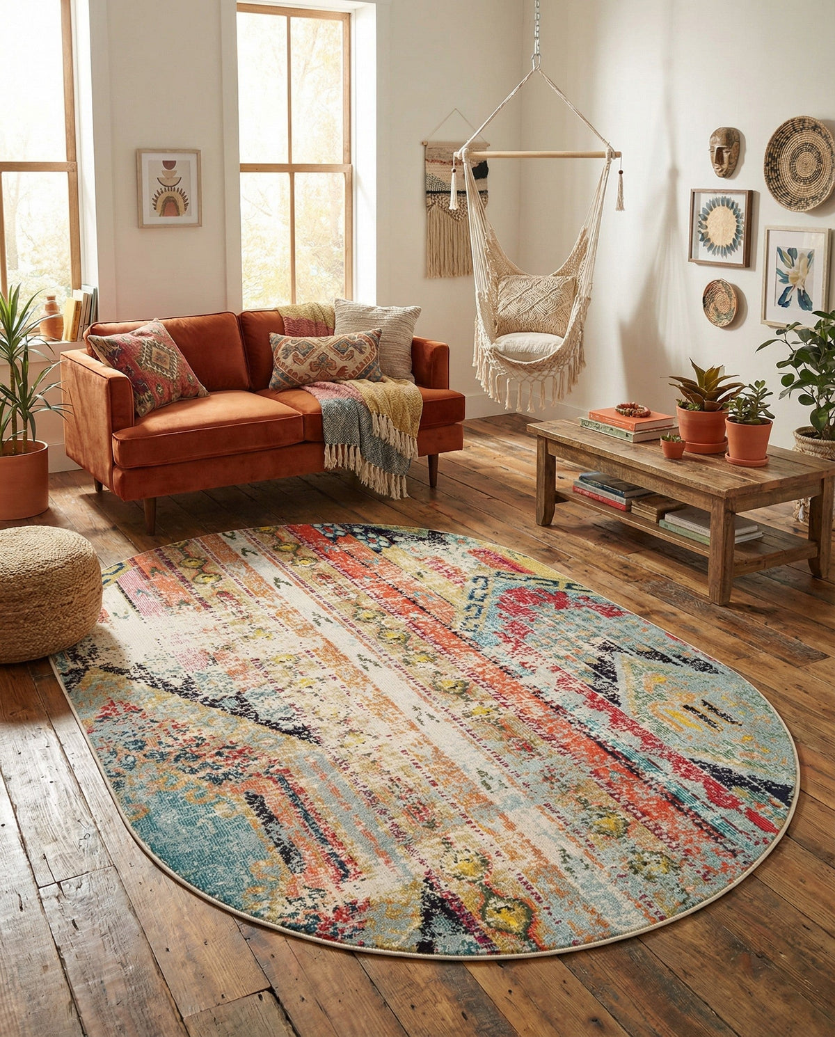 Sedona Vista Collection Area Rug -  Cholla Oval Multi  lifestyle 62