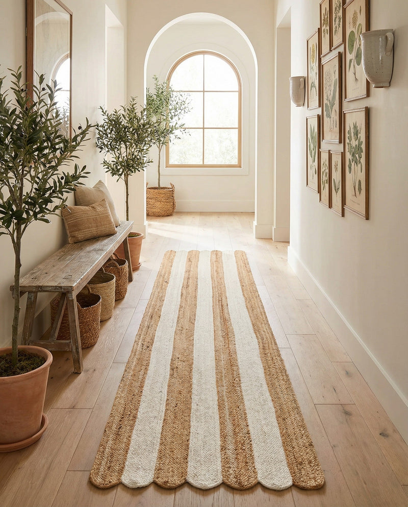 Serenity Braided Jute Collection Area Rug - Luna Runner Natural and Ivory  lifestyle 38
