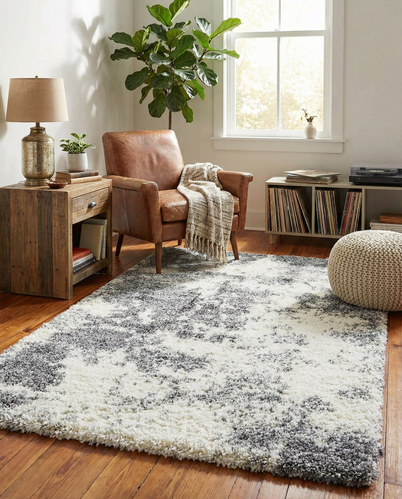 Cozy Haven Shag Collection Area Rug -  Tranquility (Smoke Gray) Rectangle Smoke Gray  lifestyle 25