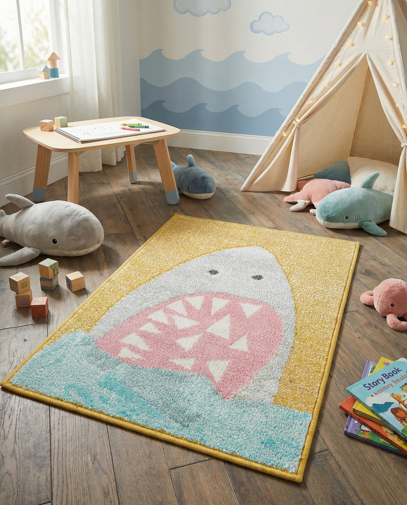 Wonder Tykes Collection Area Rug -  Whimsical Rectangle Yellow  lifestyle 3