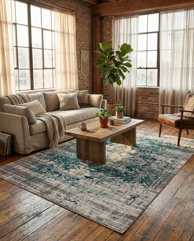 Copenhagen Comfort Collection Area Rug -  Odense Rectangle Blue  lifestyle 16