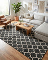 Lattice Gardens Collection Area Rug -  Bloomfield (Black) Rectangle Black  lifestyle 3