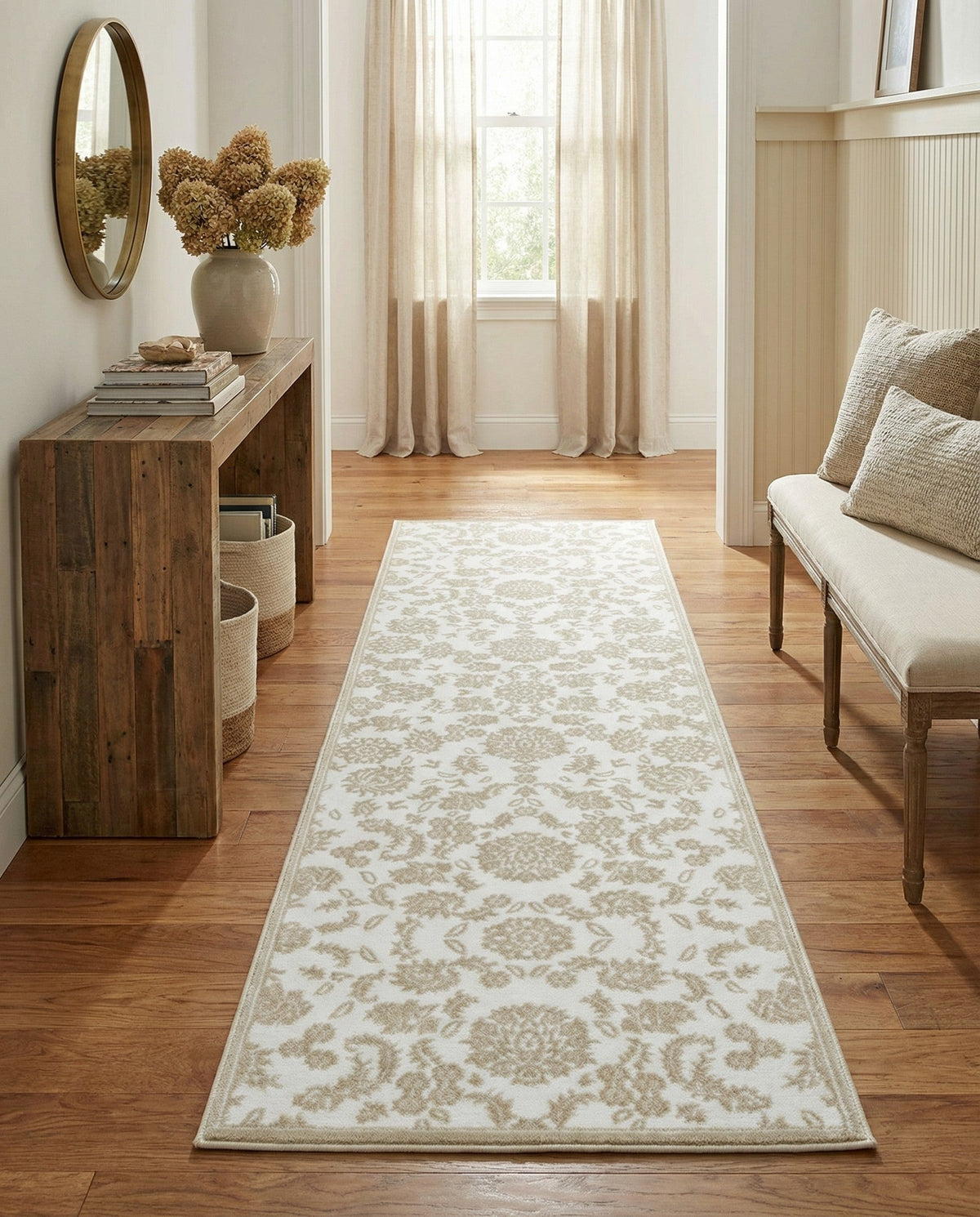 Andes Summit Collection Area Rug -  Chimborazo Runner White Brown  lifestyle 131