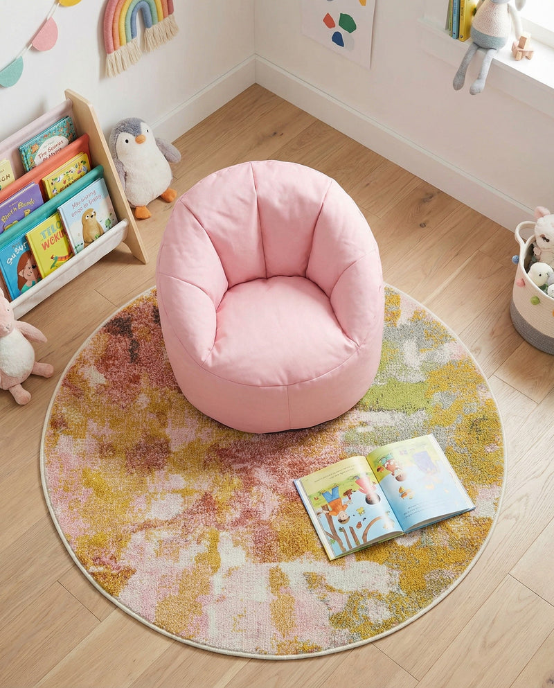 Wonder Tykes Collection Area Rug -  Flutter Round Multi  lifestyle 49