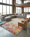 Chromatic Oasis Collection Area Rug -  Azure Rectangle Beige  lifestyle 17