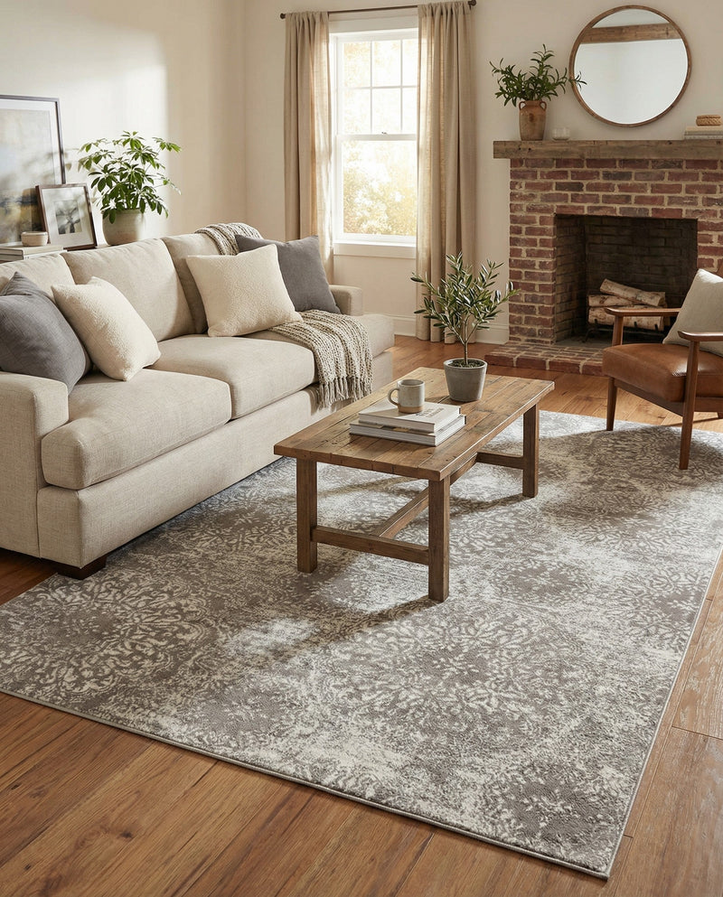 Riviera Elegance Collection Area Rug -  Monaco (Light Gray) Rectangle Light Gray  lifestyle 3