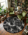 Riviera Elegance Collection Area Rug -  Monaco (Black) Round Black  lifestyle 64