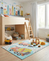 Wonder Tykes Collection Area Rug -  Labyrinth Rectangle Teal  lifestyle 7