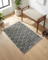 Geo Garden Lattice Collection Area Rug -  Casablanca Rectangle Charcoal Ivory  lifestyle 17