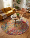 Colorburst Oasis Collection Area Rug -  Azura Round Multi  lifestyle 59