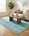 Brighton Stripes Collection Area Rug - Sussex (Light Blue) Rectangle Light Blue  lifestyle 7