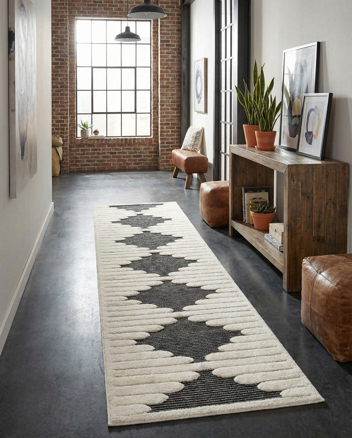 Monochrome Collection Area Rug -  Ash Runner Gray  lifestyle 115