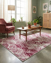 Meadow Breeze Collection Area Rug -  Bluebell Rectangle Fuchsia  lifestyle 49