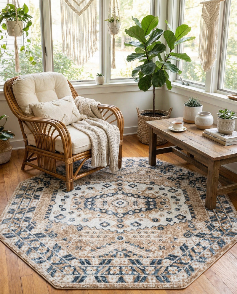 Cambridge Classics Collection Area Rug -  Pembroke (Beige) Octagon Beige  lifestyle 49