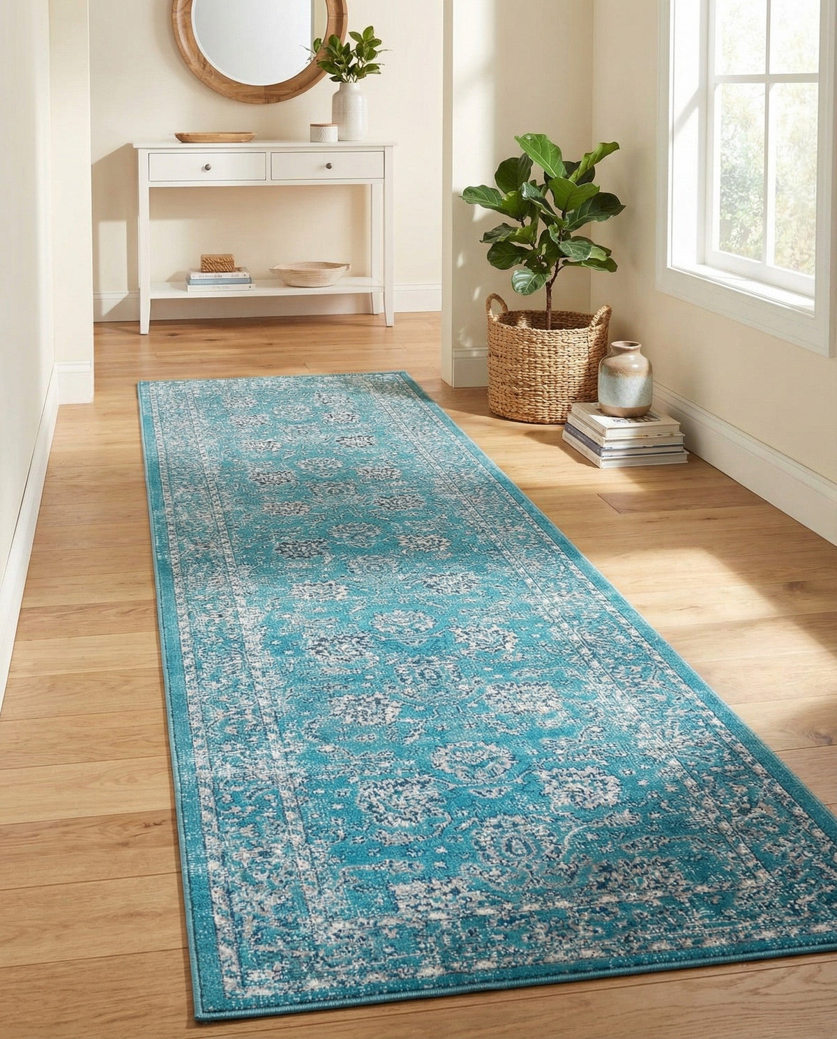 Geneva Terrace Collection Area Rug -  Lausanne Runner Blue  lifestyle 159
