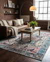 Casablanca Tapestry Collection Area Rug - Fes Rectangle Powder Blue  lifestyle 15