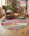 Marrakesh Elegance Collection Area Rug -  Skhirat Round Pink  lifestyle 70