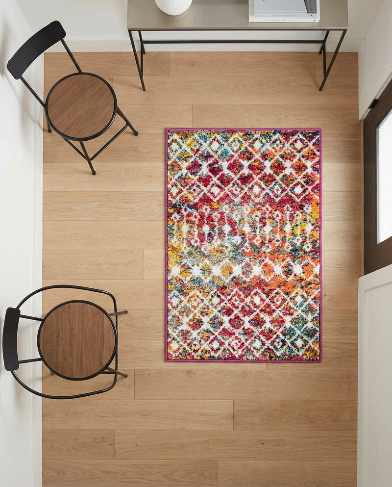 Mediterranean Lattice Collection Area Rug - Santorini (Multi) Rectangle Multi  lifestyle 18