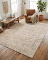 Coastal Manor Collection Area Rug -  Wavecrest Rectangle Beige  lifestyle 40