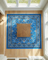 Isfahan Elegance Collection Area Rug - Naghsh-e Jahan (Dark Blue) Square Dark Blue  lifestyle 48