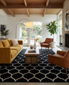Trellis Mosaic Collection Area Rug -  Pergolatown (Black) Rectangle Black  lifestyle 13