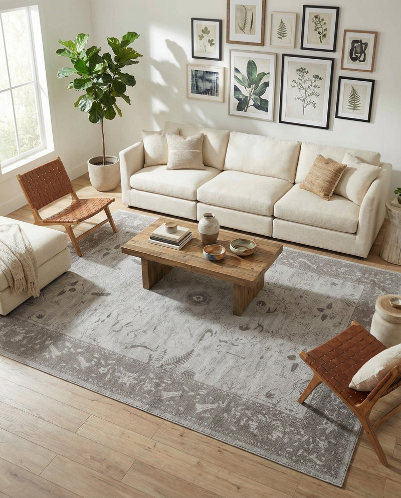 Horizon Collection Area Rug -  Apex (Light Gray) Rectangle Light Gray  lifestyle 26