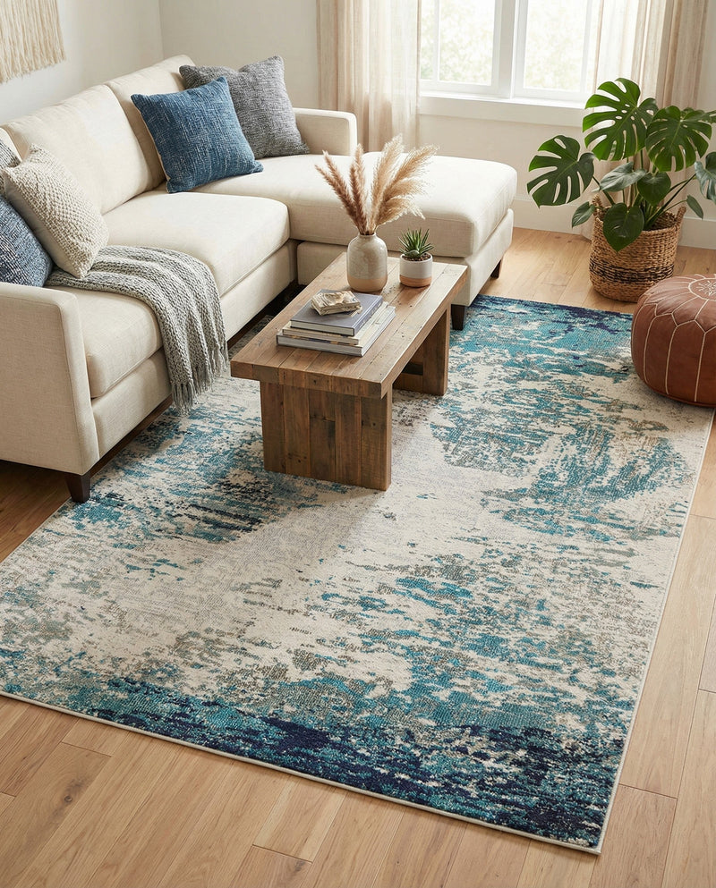 Colorburst Oasis Collection Area Rug -  Tropic Rectangle Blue  lifestyle 26