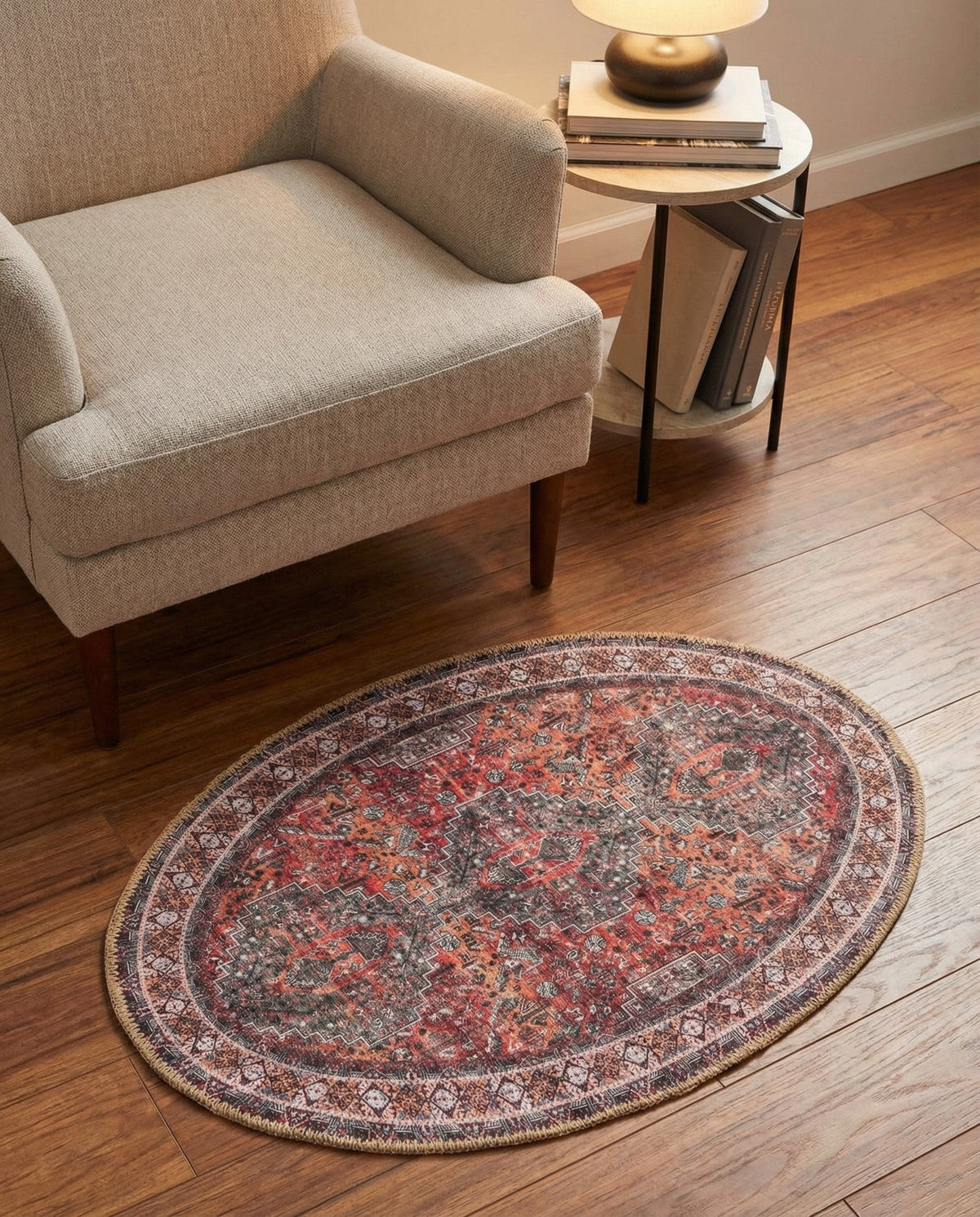 Heritage Elegance Collection Area Rug -  Uffizi Oval Rust Red  lifestyle 107