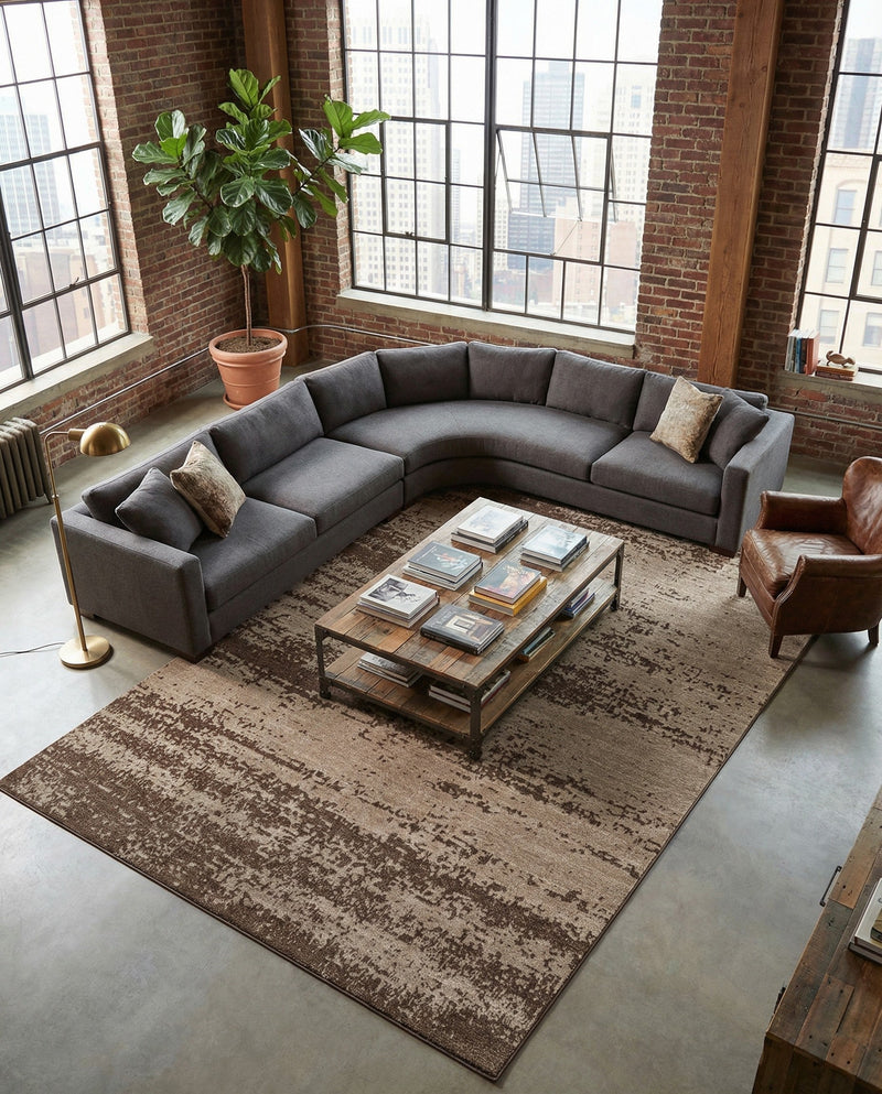 Studio Haven Collection Area Rug -  Gallery (Brown) Rectangle Brown  lifestyle 34