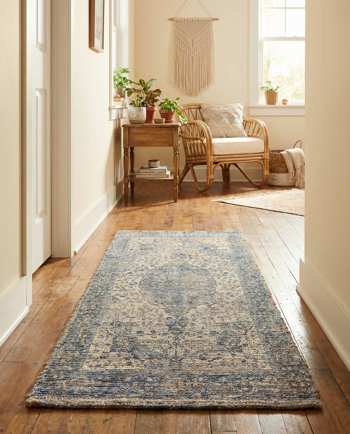 Savannah Threads Collection Area Rug - Charleston Runner Blue  lifestyle 86