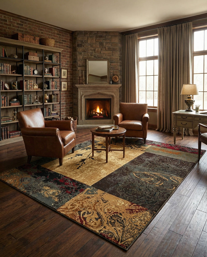 Bistro Lounge Collection Area Rug -  Lungo Rectangle Beige  lifestyle 21