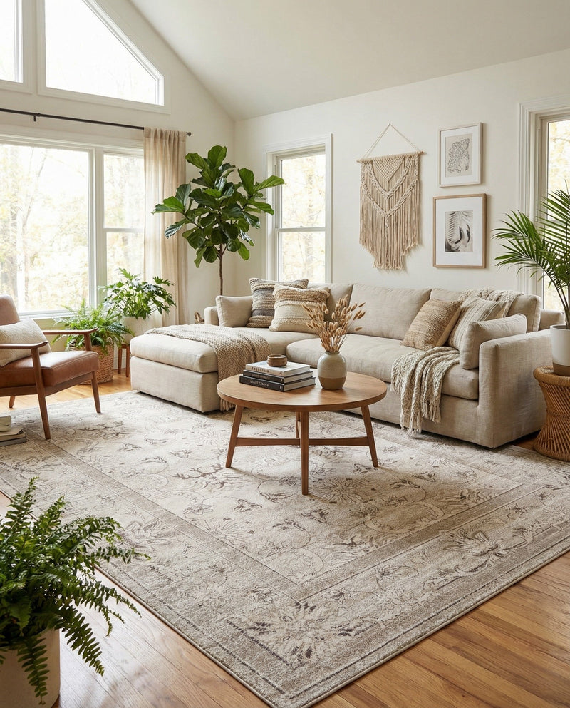 Horizon Collection Area Rug -  Meridian Rectangle Ivory  lifestyle 8