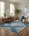 Tranquil Tides Shag Collection Area Rug -  Azure Rectangle Blue  lifestyle 51