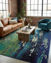 Marrakesh Elegance Collection Area Rug -  Figuig Rectangle Navy Blue  lifestyle 17