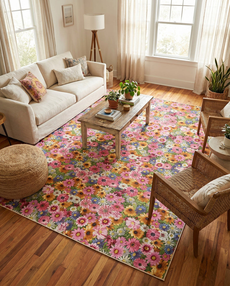 Seaside Blooms Collection Area Rug -  Marseilles Rectangle Multi  lifestyle 19