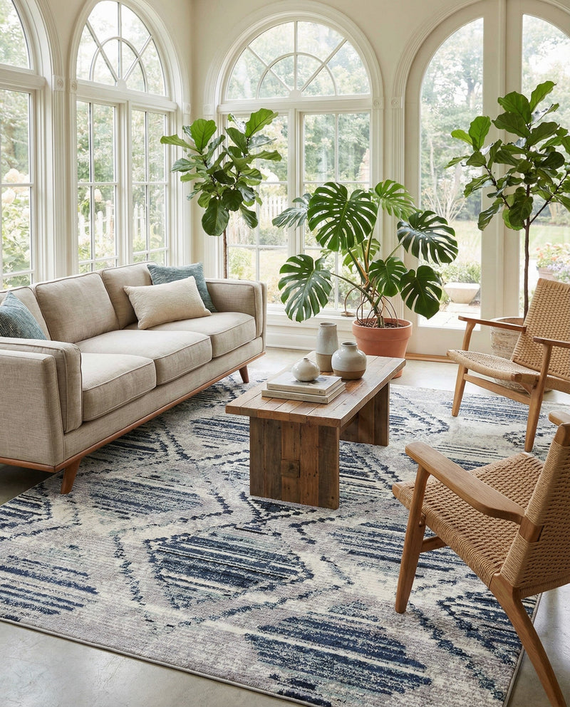 Marrakech Mosaic Collection Area Rug -  Atlas Rectangle Blue Gray  lifestyle 16