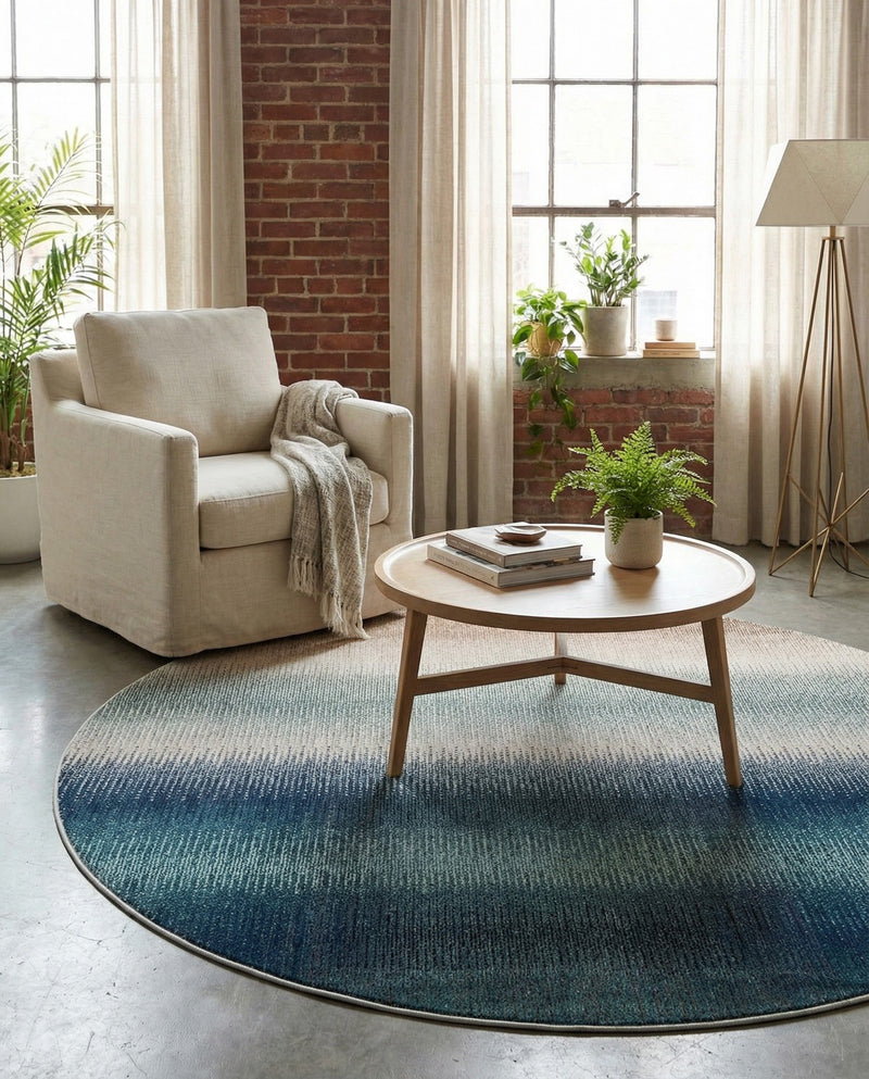 Marrakesh Elegance Collection Area Rug -  Agadir Round Blue  lifestyle 56