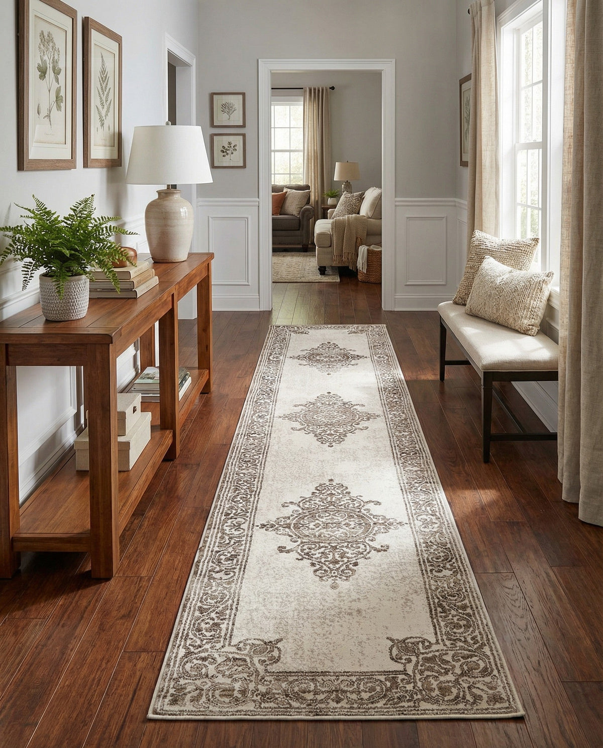 Sanctuary Retreat Collection Area Rug - Haven Runner Chocolate Brown  lifestyle 194