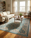 Persian Elegance Collection Area Rug -  Qom Rectangle Blue  lifestyle 15