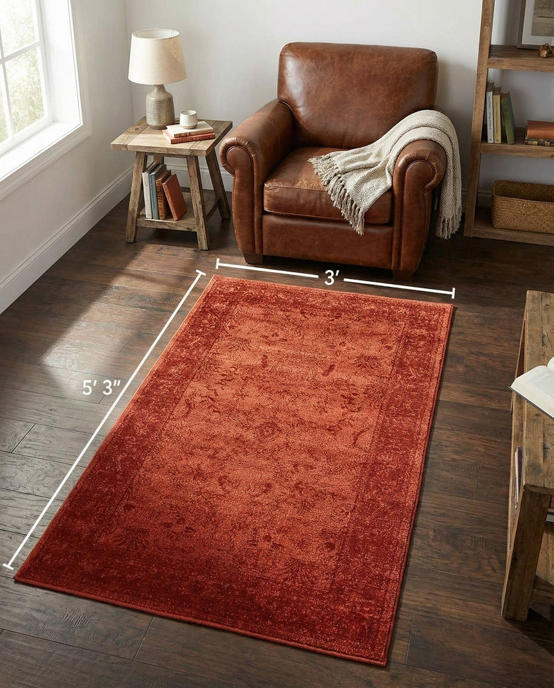 Horizon Collection Area Rug -  Apex (Rust Red) Rectangle Rust Red  lifestyle 15