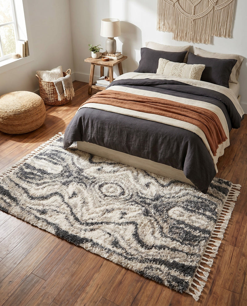 Cozy Cove Shag Collection Area Rug -  Seabreeze Rectangle Gray  lifestyle 25