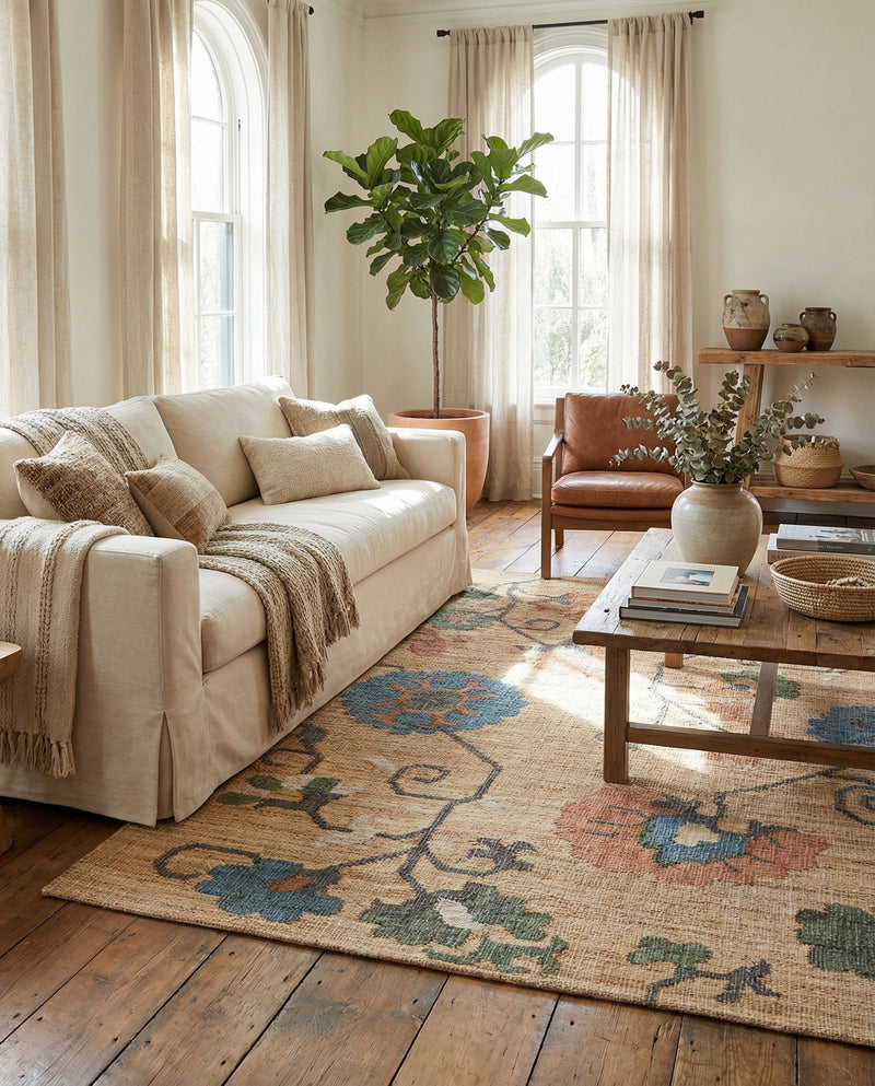 Benares Handwoven Jute Collection Area Rug -  Ramnagar Rectangle Multi  lifestyle 11