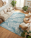 Seaside Blooms Collection Area Rug - Verdure (Light Aqua) Rectangle Light Aqua  lifestyle 24