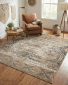 Coastal Manor Collection Area Rug -  Oceanfront Square Blue Beige  lifestyle 27